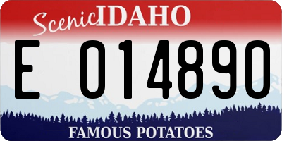 ID license plate E014890