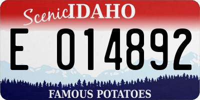 ID license plate E014892