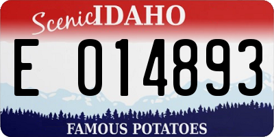 ID license plate E014893