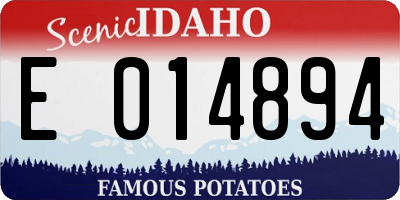 ID license plate E014894