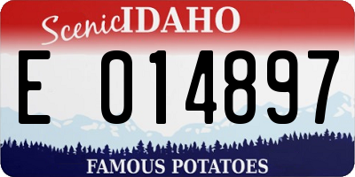 ID license plate E014897