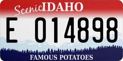 ID license plate E014898