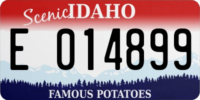 ID license plate E014899