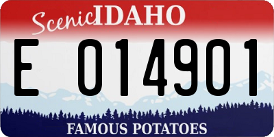 ID license plate E014901