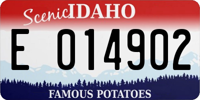ID license plate E014902