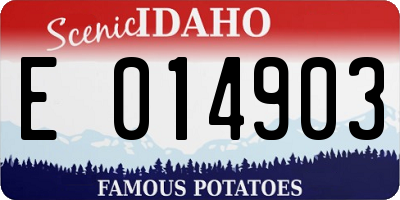 ID license plate E014903