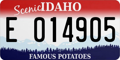 ID license plate E014905
