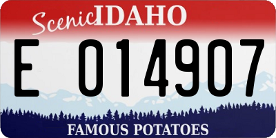 ID license plate E014907