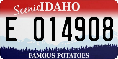 ID license plate E014908