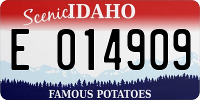ID license plate E014909