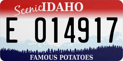 ID license plate E014917