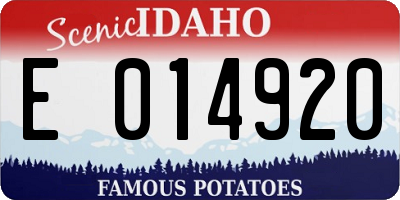 ID license plate E014920