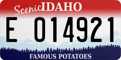 ID license plate E014921