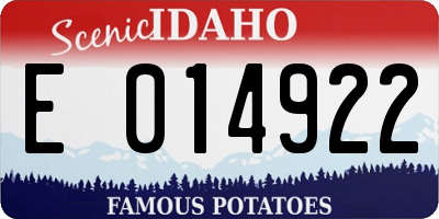 ID license plate E014922