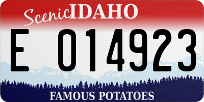 ID license plate E014923