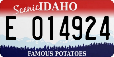 ID license plate E014924