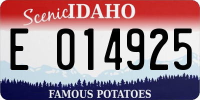 ID license plate E014925