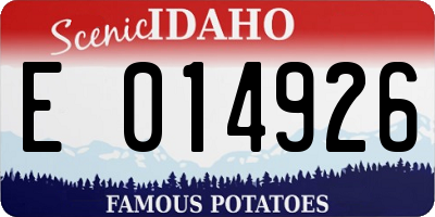 ID license plate E014926