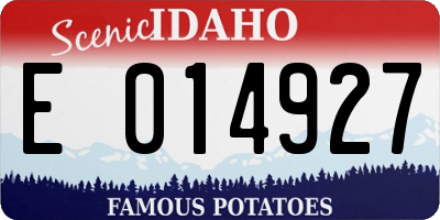 ID license plate E014927