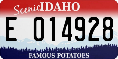 ID license plate E014928