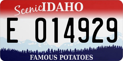 ID license plate E014929