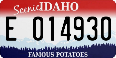 ID license plate E014930