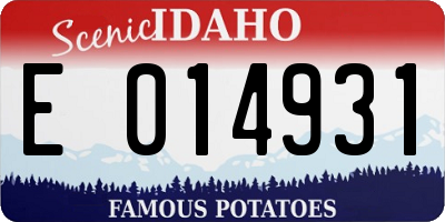 ID license plate E014931