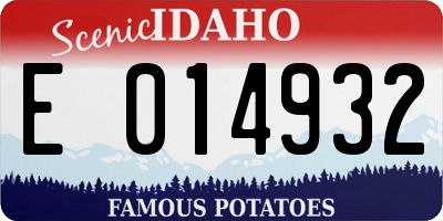 ID license plate E014932