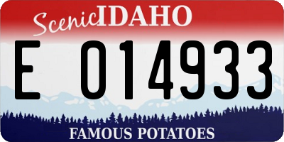 ID license plate E014933