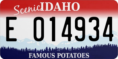 ID license plate E014934