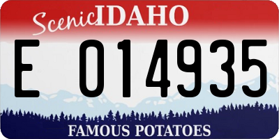 ID license plate E014935