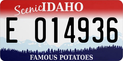 ID license plate E014936