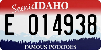 ID license plate E014938