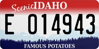 ID license plate E014943