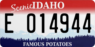 ID license plate E014944