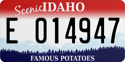 ID license plate E014947