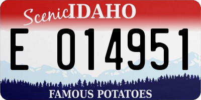 ID license plate E014951