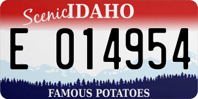 ID license plate E014954