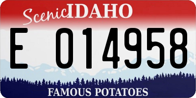 ID license plate E014958