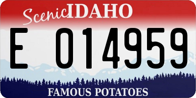 ID license plate E014959