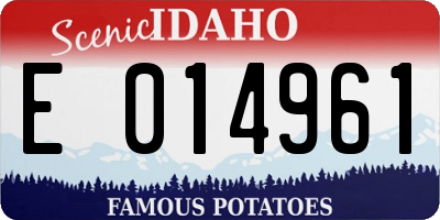 ID license plate E014961