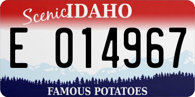 ID license plate E014967