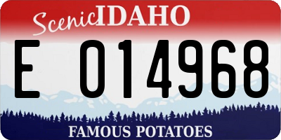 ID license plate E014968