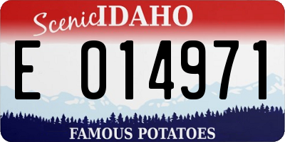 ID license plate E014971