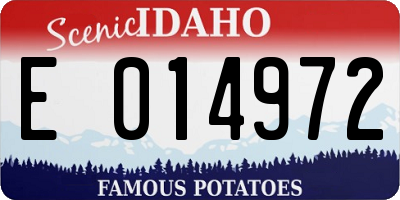 ID license plate E014972
