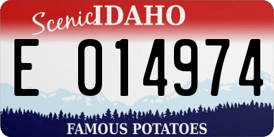 ID license plate E014974