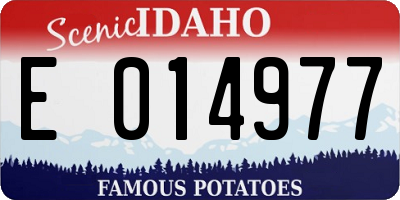 ID license plate E014977