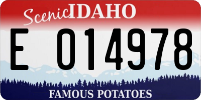 ID license plate E014978