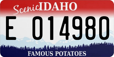 ID license plate E014980
