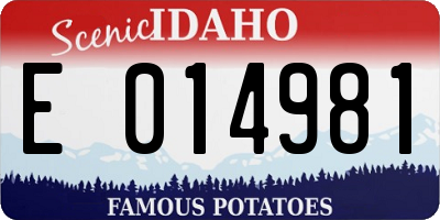 ID license plate E014981